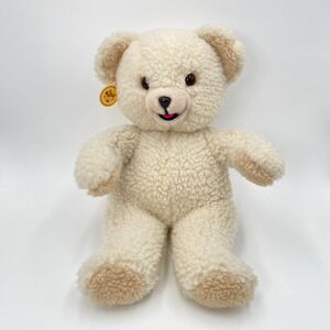 Russ Berrie Snuggle Fabric Softener Teddy Bear Cream 15" Plush  Vintage 1986